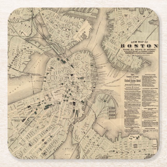 Posavasos Cuadrado De Papel Boston 3 2 (Anverso)