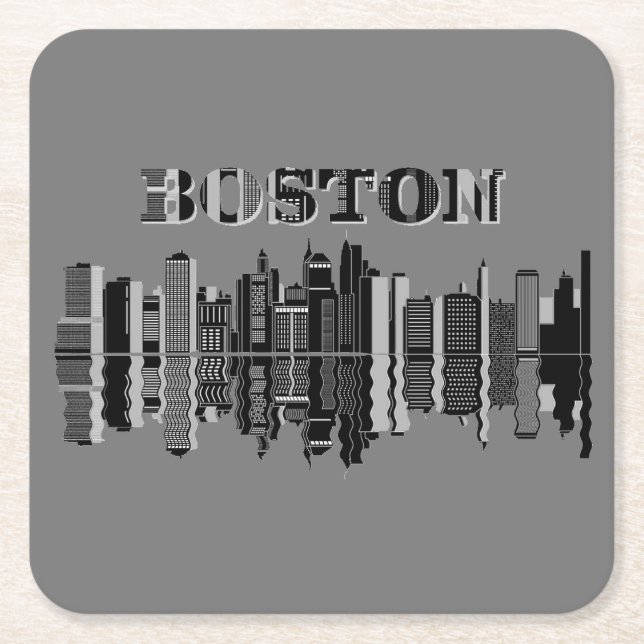 Posavasos Cuadrado De Papel Boston logo (Anverso)