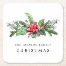 Botánica invernal personalizada en acuarela