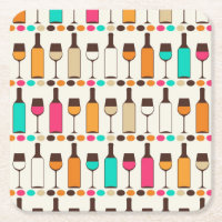 Botellas y vidrios retros de vino