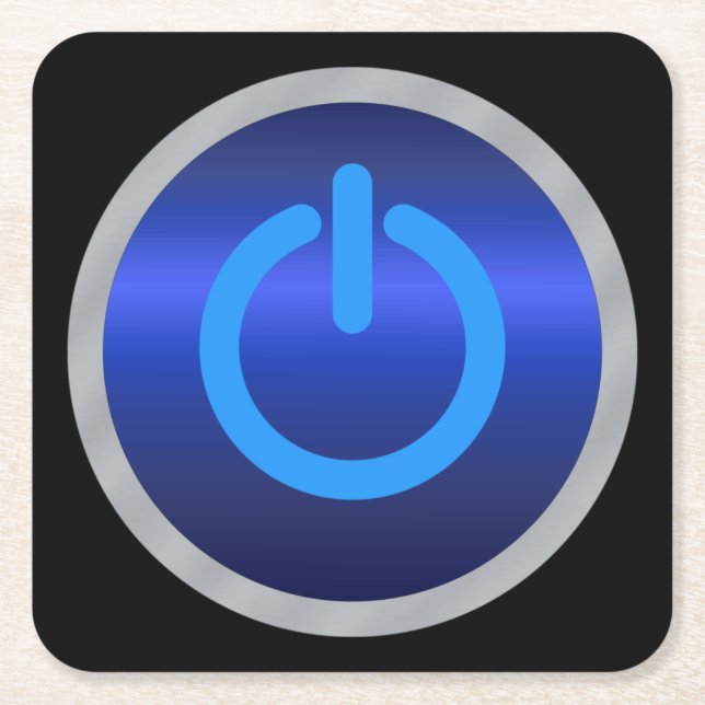 Posavasos Cuadrado De Papel Botón de encendido/apagado (Anverso)