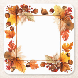 Posavasos Cuadrado De Papel Bountiful Bliss: Wreath Harvest