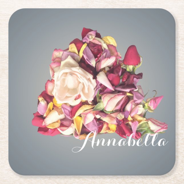 Posavasos Cuadrado De Papel Bouquet (Anverso)