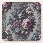 Posavasos Cuadrado De Papel Bouquet de Baphomet - Floral gótica<br><div class="desc">Flores de ira de cuerno de flores barrocas en el Bouquet de Baphomet,  donde la espiral sagrada y profana florece de terciopelo. Usa esto como una bendición,  o como una advertencia.</div>