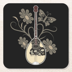 Posavasos Cuadrado De Papel Bouzouki