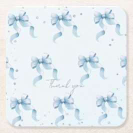 Posavasos Cuadrado De Papel Bow Coquette Boy Baby Shower Classic Round Napkins