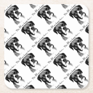 Posavasos Cuadrado De Papel Boxer Happy Face