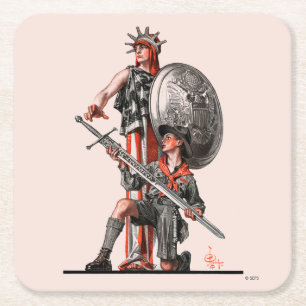 Posavasos Cuadrado De Papel Boy scout y libertad