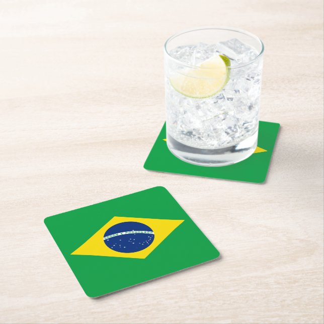 Posavasos Cuadrado De Papel Brasil (In situ)