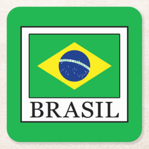 Posavasos Cuadrado De Papel Brasil