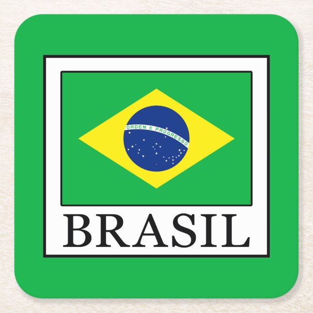 Posavasos Cuadrado De Papel Brasil (Anverso)