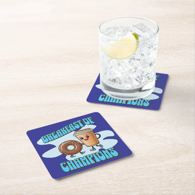 Posavasos Cuadrado De Papel Breakfast of Champions (In situ)