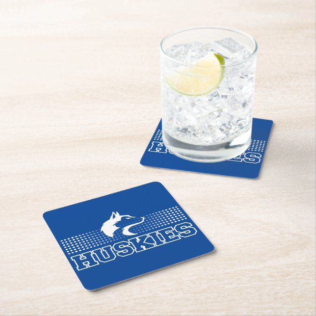 Posavasos Cuadrado De Papel Breckenridge Huskies (In situ)