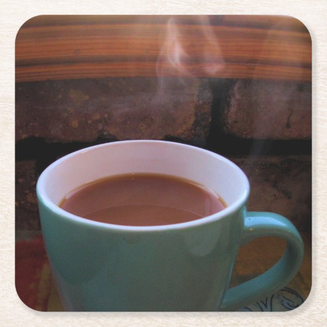 Posavasos Cuadrado De Papel Brew matutino - Café o té - Pascua (Anverso)