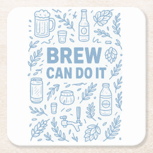 Posavasos Cuadrado De Papel Brew puede hacerlo