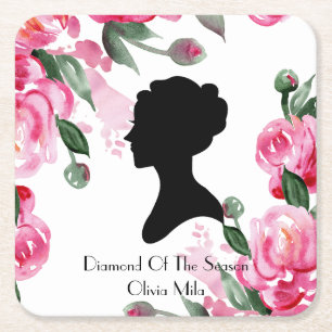POSAVASOS CUADRADO DE PAPEL BRIDGERTON FLORAL BRIDAL SHOWER
