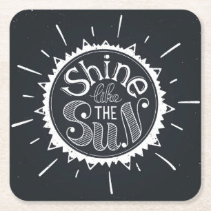 Posavasos Cuadrado De Papel Brillo como The Sun