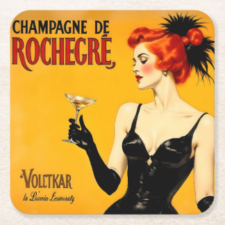 Posavasos Cuadrado De Papel Brindis con champán
