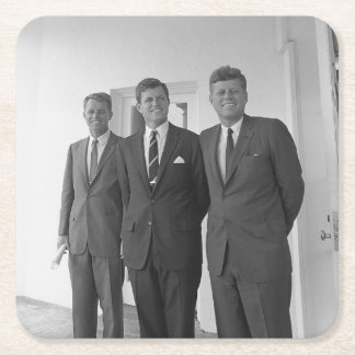 Posavasos Cuadrado De Papel Bros, Presidente John Kennedy, Robert y Ted