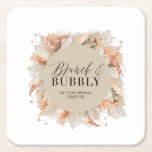 Posavasos Cuadrado De Papel brunch y burbujeante ducha de novia pampas pasto<br><div class="desc">Pampas botánicas pasto secado botánico moderno rústico terracota escritura de verano natural elegante brunch elegante y burbujeante ducha de novia</div>