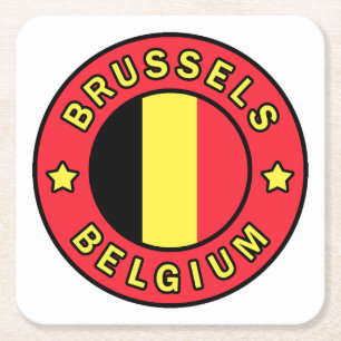 Posavasos Cuadrado De Papel Bruselas Bélgica