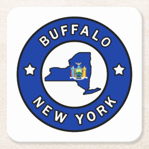 Posavasos Cuadrado De Papel Búfalo Nueva York
