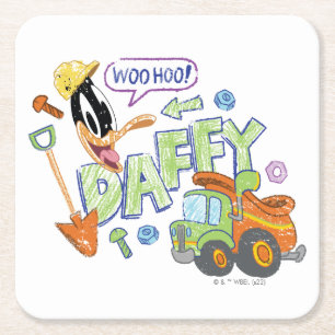 Posavasos Cuadrado De Papel BUGS BUNNY BUILDERS™  DAFFY DUCK™ Sketch Art