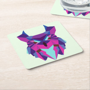 Posavasos Cuadrado De Papel Búho