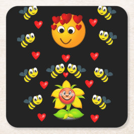 Posavasos Cuadrado De Papel Bumblebee Coasters