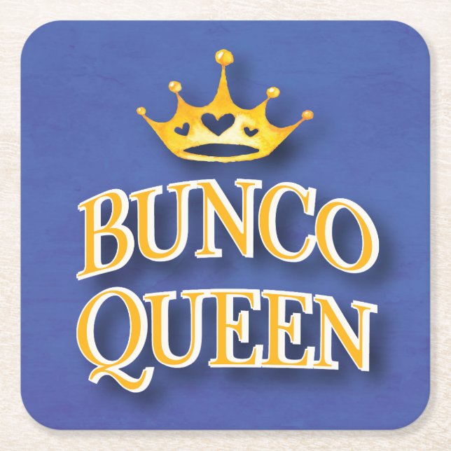 Posavasos Cuadrado De Papel Bunco Queen Game Fiesta (Anverso)