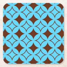 Posavasos Cuadrado De Papel Buques azul y marrón