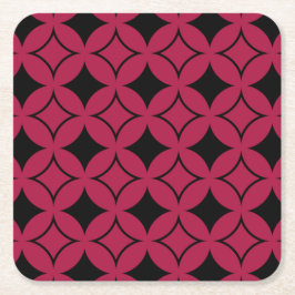 Posavasos Cuadrado De Papel Buques rojos y negros