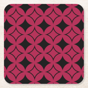 Posavasos Cuadrado De Papel Buques rojos y negros