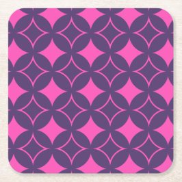 Posavasos Cuadrado De Papel Buques rosa y morado