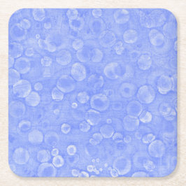 Posavasos Cuadrado De Papel Burbujas Azul Y Blanca