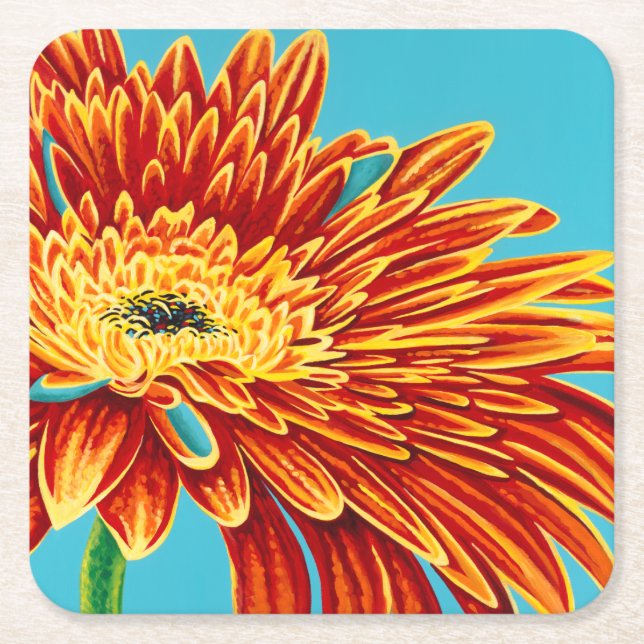 Posavasos Cuadrado De Papel Burbujas de color I (Anverso)