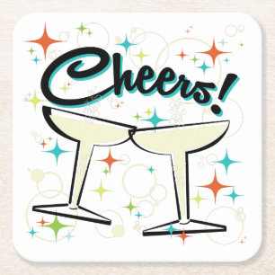 Posavasos Cuadrado De Papel ¡Burbujeante un Ir-Ir!