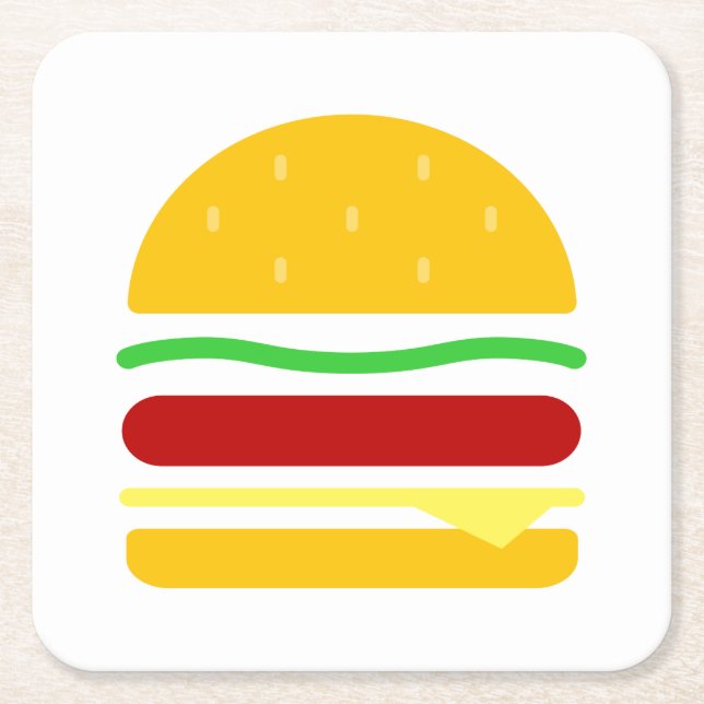 Posavasos Cuadrado De Papel Burger Clipart (Anverso)