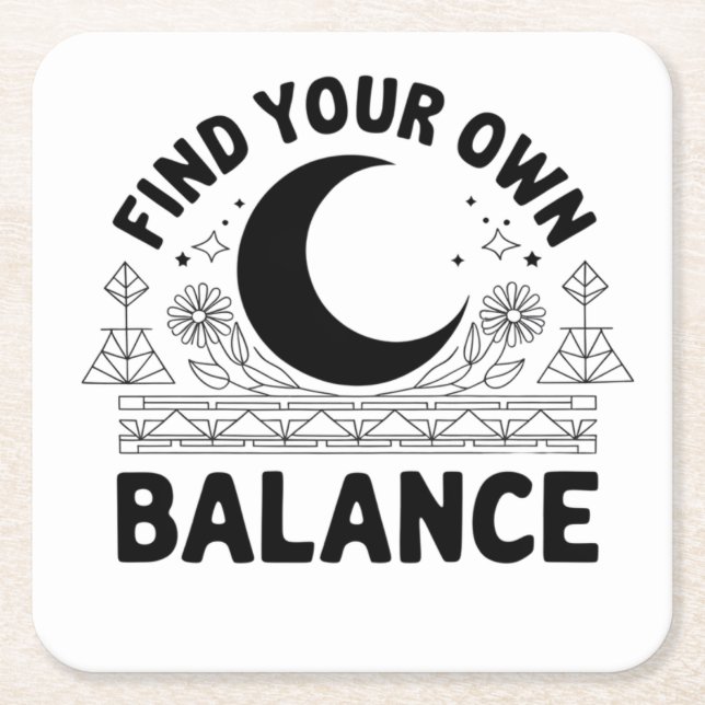 Posavasos Cuadrado De Papel Buscar su propio saldo (Anverso)