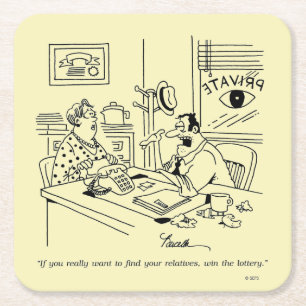 Posavasos Cuadrado De Papel Búsqueda de parientes