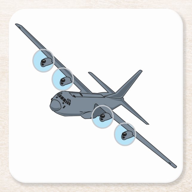 Posavasos Cuadrado De Papel C-130 Hércules (Anverso)