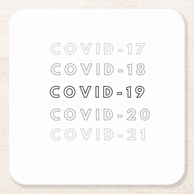 Posavasos Cuadrado De Papel c o v i d (Anverso)