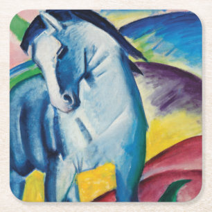 Posavasos Cuadrado De Papel Caballo azul I de Franz Marc