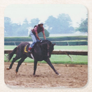 Posavasos Cuadrado De Papel Caballo de carreras
