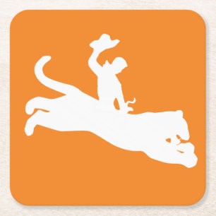 Posavasos Cuadrado De Papel Caballo salvaje Bucking Bengala