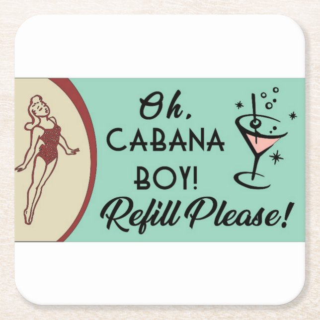 Posavasos Cuadrado De Papel Cabana Boy (Anverso)