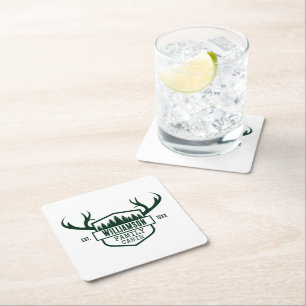 Posavasos Cuadrado De Papel cabaña de personalizado