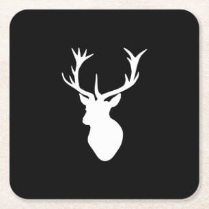 Posavasos Cuadrado De Papel Cabeza de escalera blanca