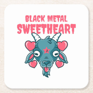 Posavasos Cuadrado De Papel Cabra linda cabeza Baphomet