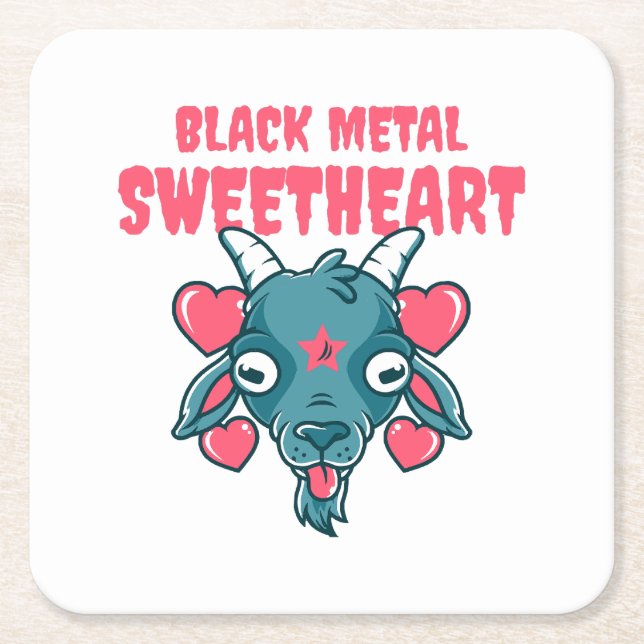 Posavasos Cuadrado De Papel Cabra linda cabeza Baphomet (Anverso)